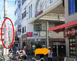 東淡路商店街のアーケード入口の写真